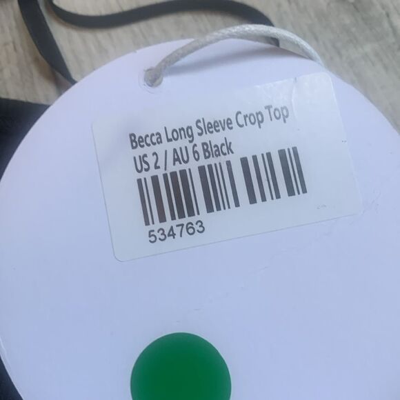 PRINCESS POLLY BECCA LONG SLEEVE CROP TOP BLACK US 2 - Picture 5 of 5